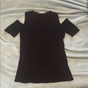 Black Cold Shoulder Top